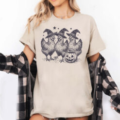 Chicken Witches Funny Halloween Sweatshirt, Vintage Chicken Witch Sweater, Funny Women Halloween Gift, Funny Halloween Tee