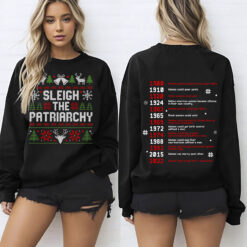 Sleigh The Patriarchy Crewneck Feminist Christmas, Feminist Sweater, Feminist Christmas Shirt for Women
