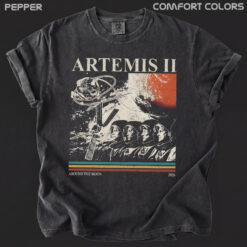 Artemis II NASA Mission Around The Moon T-Shirt: Vintage Feel, DTG Print, Space Exploration Apparel